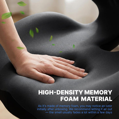 Tailbone Ergonomic Seat Cushion, Office Chair Seat Cushions with L-Shaped Design, Memory Foam Orthopedic Cushion