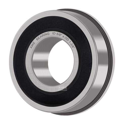 XiKe 10 Pack Flanged Ball Bearings - 5/8" x 1-3/8" for Lawn Mower, Wheelbarrows, Carts & Hand Trucks