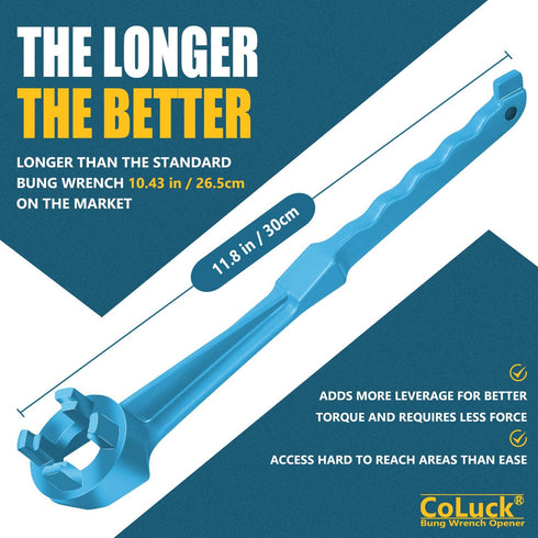 Bung Wrench, Gallon Drum Wrench for 10 15 20 30 50 55 Gallon Drums, Fits 2 inch and 3/4 inch Caps