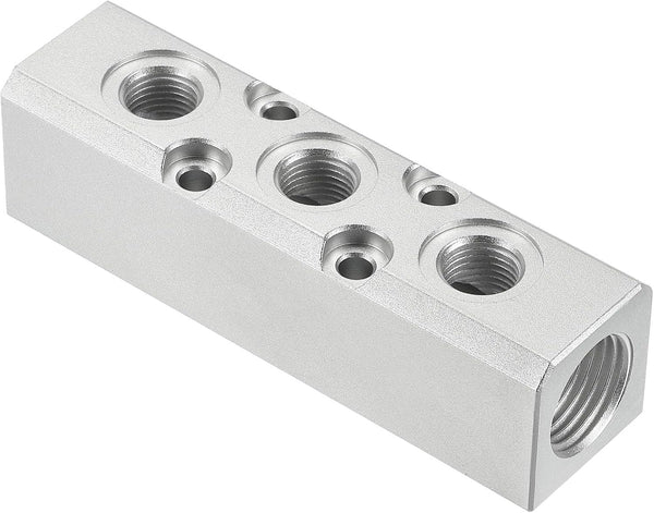 PATIKIL 3 Way 5 Port Air Manifold G1/2" G1/4" Aluminum Air Hose Inline Block Splitter