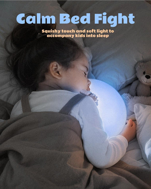 WattBubble 13 30 Night Light for Kids, Soft Egg Light with Colors Changing Mode, Interactive Tap Light Stress Relief