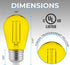 S14 Bulbs E26 1W Bulb Pack 4 OHLECTRIC Yellow LED with Base | Shatterproof LED Replacement | Ideal for Festive String