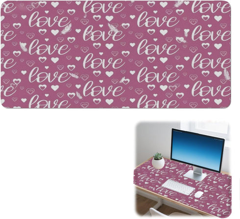 Generic Retro Cute Hearts Desk Mat Multifunctional Mouse Pad Long, Waterproof Dual Sided