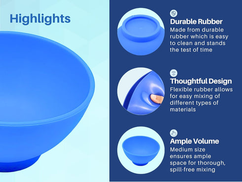 Artman Instruments Dental Mixing Bowl, Medium Flexible Rubber Bowl for Alginate Impression Plaster Materials