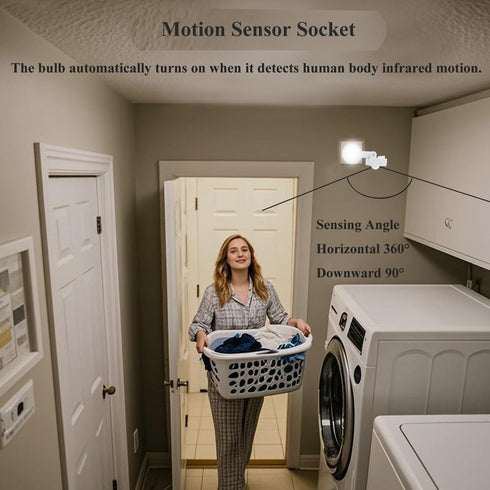 Taigeguang (2 Pack) Motion Sensor Switch Indoor Plug in Motion Sensor Light Sockets Adjustable Motion Activated