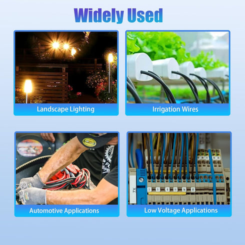 30PCS Waterproof Wire Electrical Connectors: 22AWG-12AWG for Landscape Light and Irrigation Valves, Outdoor Seal