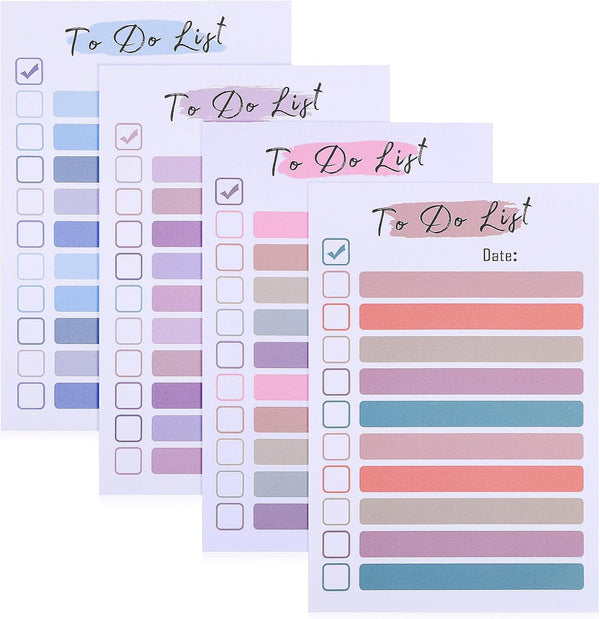 Sewroro 4Pcs Sticky Notes, Self-Stick Notes Notepad Daily Memo Pads for Office Desk Accessories