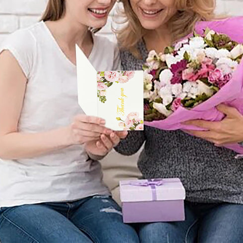 90 Pack, 4x6 VANRA Floral Thank You Cards with Envelopes and Stickers Bulk Pink Thank You Note Cards with Envelopes