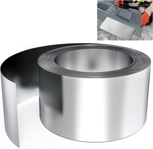Zinc Metal Strip for Roof Moss - 55 Feet x 2.5 Inches Metal Flashing to Prevent Roofing Stains