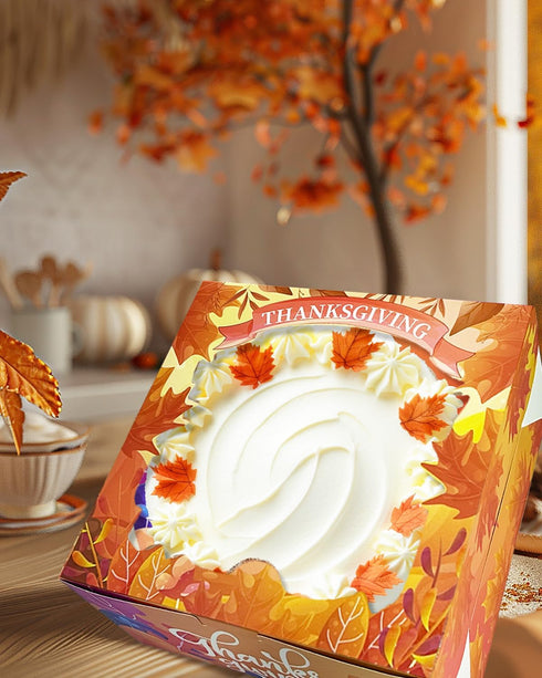 Bakepacker Thanksgiving Cake Boxes with Window, 36pcs 8x8x5 inches (18 Cake Boxes + 18 Cake Boards)