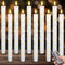 Rossesay 10 Pcs LED Flameless Taper Candles with String Light and Remote