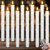 Rossesay 10 Pcs LED Flameless Taper Candles with String Light and Remote