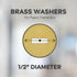 Brass Washers for Paper Fasteners, 1/2 Inch Slotted Brass Gold-Plated Round Metal Brads for Scrapbooking, 100 Pack