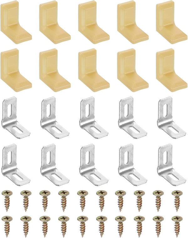 PATIKIL Metal Corner Braces, 20 Pcs L-Shape Shelf Support Corner Brace Right
