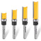 4PCS Pattern Flush Trim Router Bits Set, 1/4 Shank, Carbide Top Bearing Flush Trim Router Bits, Woodworking Milling