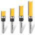 4PCS Pattern Flush Trim Router Bits Set, 1/4 Shank, Carbide Top Bearing Flush Trim Router Bits, Woodworking Milling