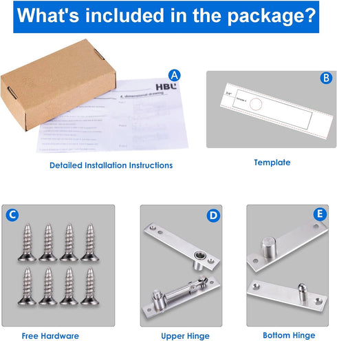 360 Heavy Duty Pivot Hinge for Wood Door - HBL' Stainless Steel Hidden Door Hinge for Secret Door, with Degree