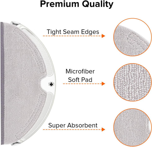2 Pack 5, Q5 Q5 Q7, Q7Max, Q8Max, Q8Max+, S5, S5 6, S6 S6 roborock Microfiber Mop Cloths for Q Pro, Pro+, E Series