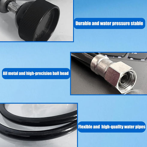 MOYAWERN 3 1/4" Pcs Shampoo Bowl Hose and Sprayer, Salon Hand Held Shower Heads and Rubber Hose Attachment for Shampoo