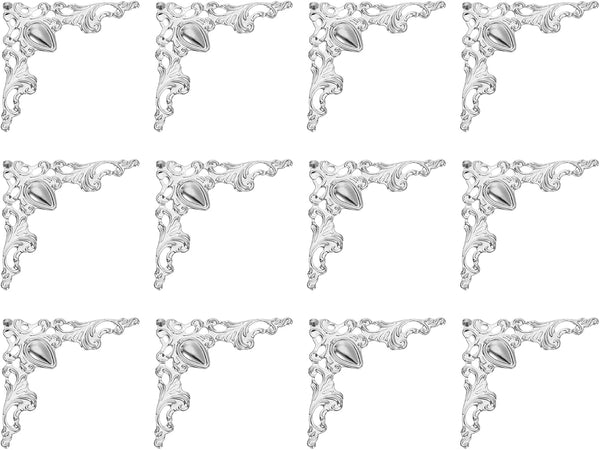 uxcell 80Pcs Vintage Flat Corner Bracket, 1.6" x 1.6" Metal Desk Book