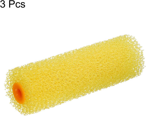 uxcell Paint Roller Cover 4 Inch - Medium Texture Sponge Brush for Household Wall Painting Treatment, 3Pcs