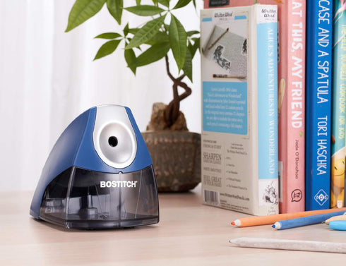 Bostitch Office Personal Electric Pencil Sharpener, Powerful Stall-Free Motor, High Capacity Shavings Tray, 7Yr