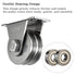 Heavy Duty Double Groove Cable Fixed Pulley Block, Stainless Steel, Bearing Inside, 2 Pack for Lifting System
