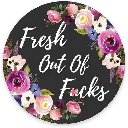 Smooffly Funny Circular Mousepad, Fresh Out of f CKS Round Mouse Pad, Cute Desk Accessory, Size 7.9 x 7.9 x 0.12 Inch