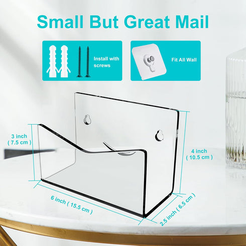 Acrylic Mail Sorter , Smile Mail Holder File Organizer Letter Sorter Holder for Desk or Wall (1PC, Clear) by Boloyo