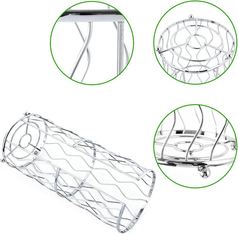 3 Decorative Metal Standing Toilet Tissue Holder for Bathroom/Powder Room, Compact Tissue Reserve for Jumbo Rolls