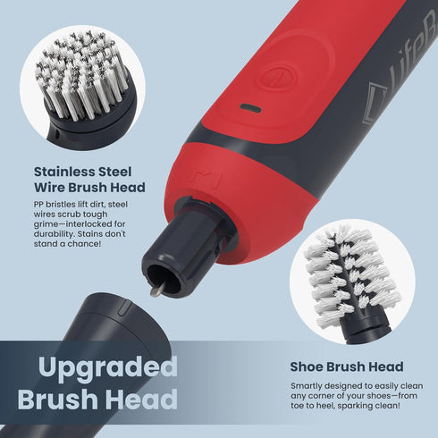 11-Piece IPX7 LifeBasis Rechargeable Power Scrubber Kit, Cordless Electric Cleaning Brush, Waterproof Electric Grout