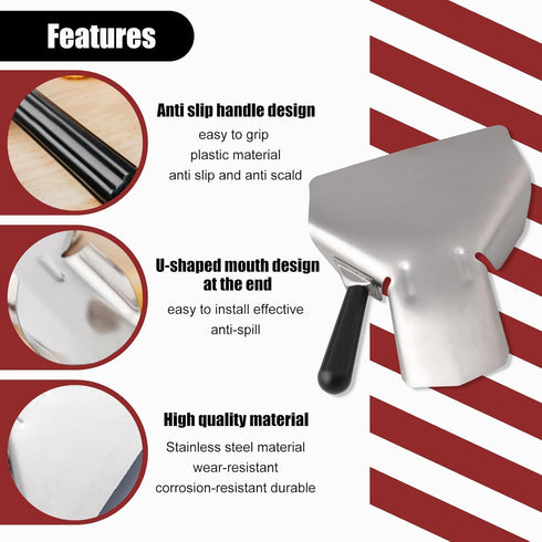 Popcorn Scoop and Salt Shaker, Stainless Steel Scooper for Filling Foods into Bags, Home Theater Popcorn Machine