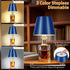 3 Dimmable, 5H 48H Rechargeable Wireless Bottle Lamp - Color Stepless Metallic Blue Lampshade, Bright Light or Soft