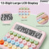 Mechanical Calculator with Large LCD Display – 12 Digits Big Button Easy to Use Desktop Calculator for Home, Office