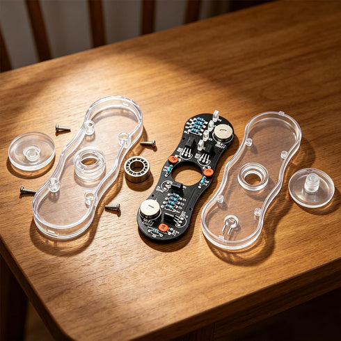 2 ISolderStore Leaves LED Rotating Gyroscope DIY Kit Soldering Project Electronics Kit Soldering Practice Kit Suitable