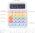 Mechanical Pushbutton Calculator, 12 Digit Large LCD Display, Big Buttons, Colorful Candy Calculator for Office and Home