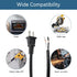 14 Gauge Replacement Power Cord, 2 Prong 6.46Ft Cable for Appliance, NEMA 1-15P 110V 115V 120V Pigtail