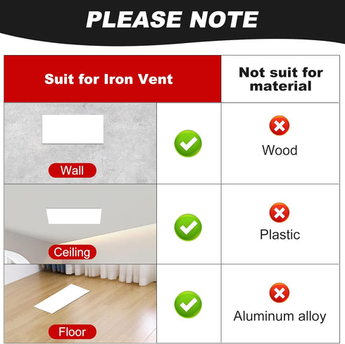 Magnetic Vent Covers, 4 Pack 8" x 15.5" Strong AC Vent Covers for Home Wall, Floor, Ceiling, and RV HVAC Vents