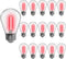 Red S14 LED Bulbs 1W, Outdoor String Lights, Shatterproof Replacement Bulbs, Waterproof E26 Base, 15 Pack