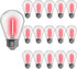 Red S14 LED Bulbs 1W, Outdoor String Lights, Shatterproof Replacement Bulbs, Waterproof E26 Base, 15 Pack