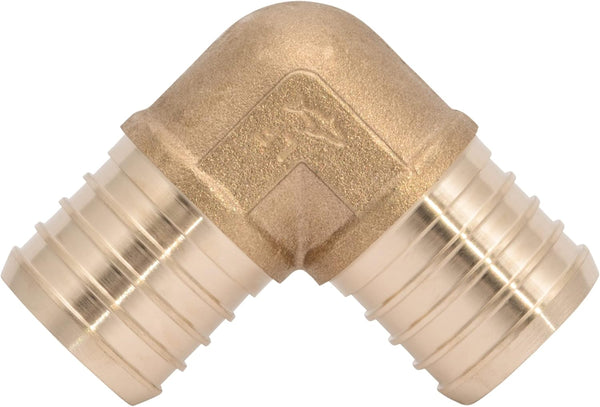 SharkBite 1-1/4 Inch Crimp 90 Degree Elbow, Brass Plumbing Fitting for PEX Pipe, PE-RT