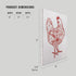 6x9 193 Lantern Press Chicken, Butchers Block Meat Cuts, Red Chicken on White (Lined Journal, Lay Flat, Pages, FSC