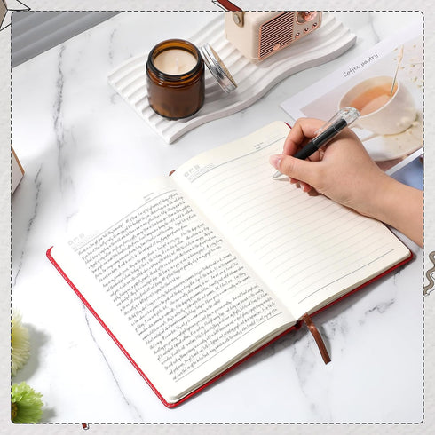 Estune 10 Pack Lined Journal Notebook A5 Tree of Life Hardcover Leather Journal with 10 Pen, College Ruled Notebook for