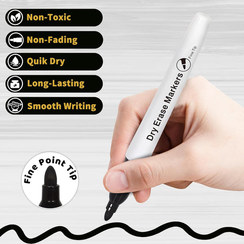 72 Packs Pack Duchong Dry Erase Markers Bulk, Fine Tip Whiteboard Markers for Kids Teachers, Dry Erase Pens Bulk
