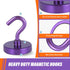 Neosmuk 6 Pack Heavy Duty Magnetic Hooks, Strong Neodymium Industrial Hooks for Fridge, Toolbox, Grill (Purple)