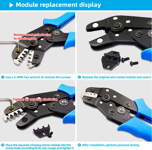 SN-58B Crimping Tool, Ratcheting Wire Crimper for 0.25-1.5MM 24-16AWG Dupont, TE, JST, Molex Terminal