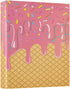 Aslsiy 3 1.5 Inch Kids Ring Binder Gradient Salmon Ice Cream Girls Round Clipboard Binder Decorative Harcover Binders