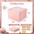 12Pcs Bakery Boxes 12x12x8 Inches Tall with Window - Large Pink Disposable Tier Cake Containers for Pastries, Cookies,