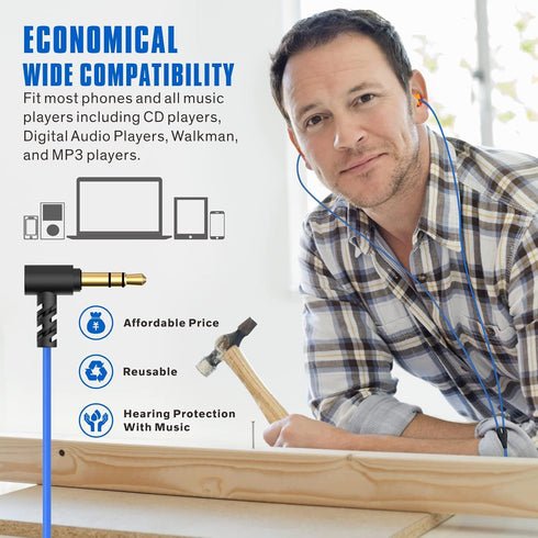 Hearprotek Earplug Headphones for Work, Safety Foam Earbuds for Hearing Protection Noise Isolation