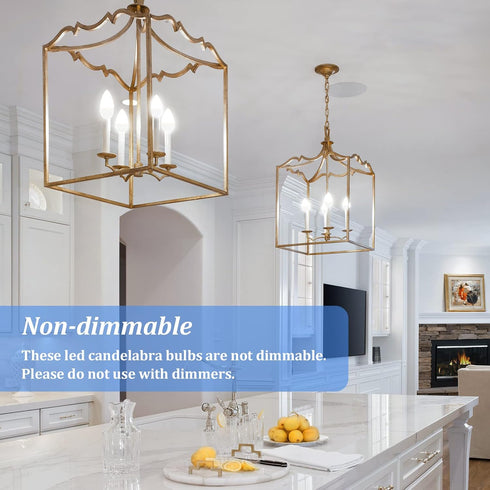 Brightever Candelabra LED Light Bulbs, 40W Equivalent, 4W Candle Bulbs, Daylight White 5000K, 6 Pack for Ceiling Fans
